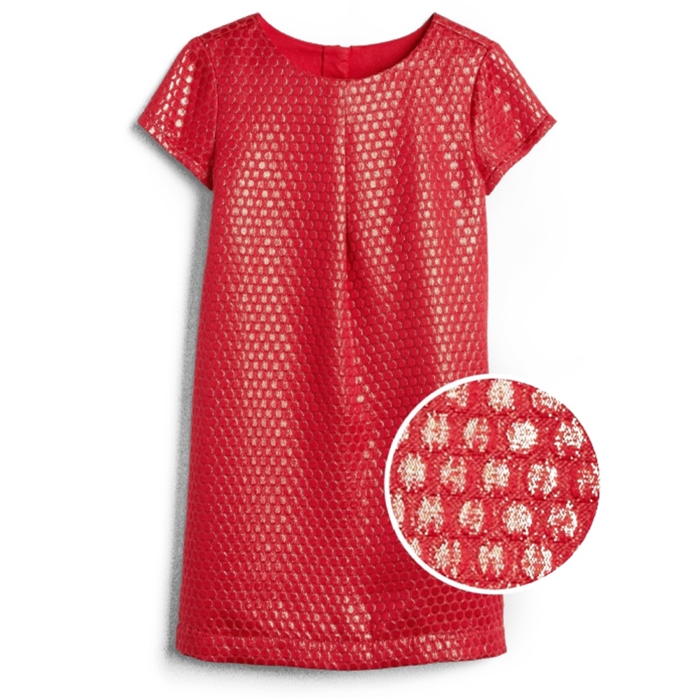Jacquard Metallic Pleated Dress